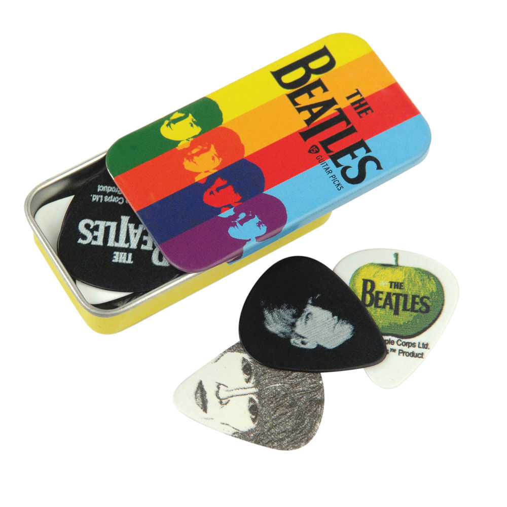Encontraproduto.com.br - Palheta Para Instrumentos .70mm Com Lata Especial Stripes (15 Unidades) DAddario The Beatles Collection 1CAB4-15BT2