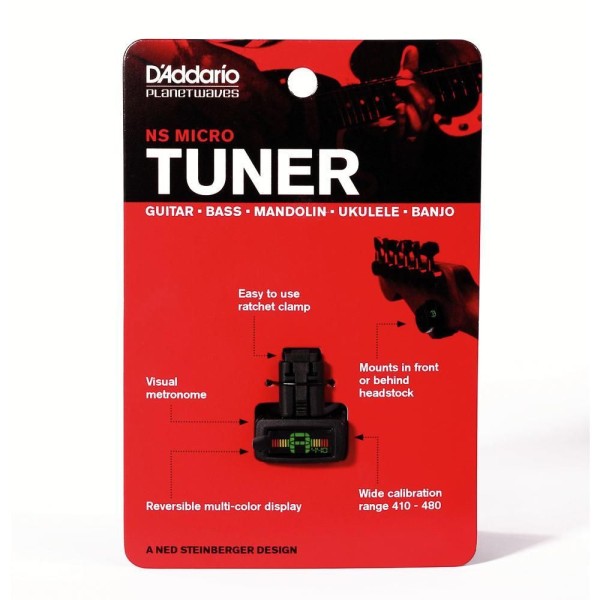 Encontraproduto.com.br - Afinador Cromático DAddario Micro Headstock Tuner PW-CT-12