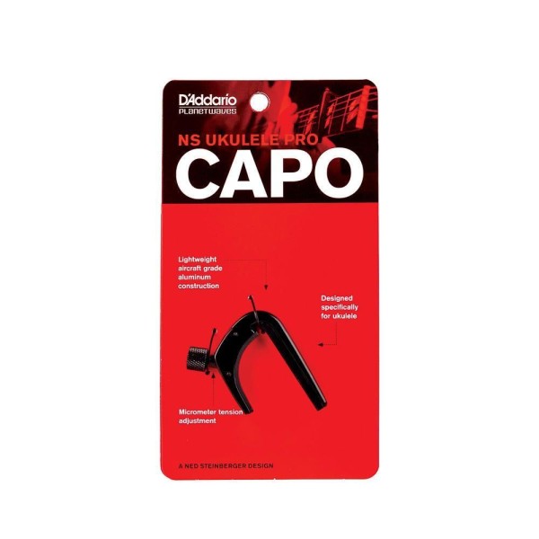 Encontraproduto.com.br - Capotraste Para Ukulele Preto DAddario Pro PW-CP-12