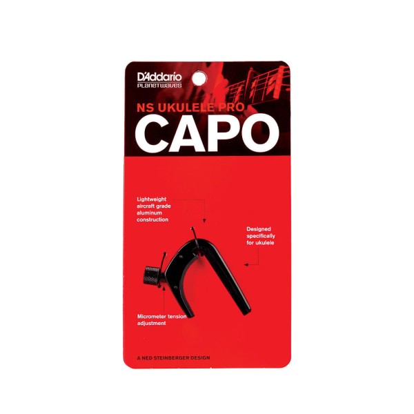 Encontraproduto.com.br - Capotraste Para Ukulele Preto DAddario Pro PW-CP-12