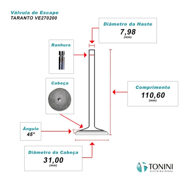 Encontraproduto.com.br - VALVULAS DE ESCAPE - FIAT PALIO 1.0L/1.5L (31MM) - TARANTO