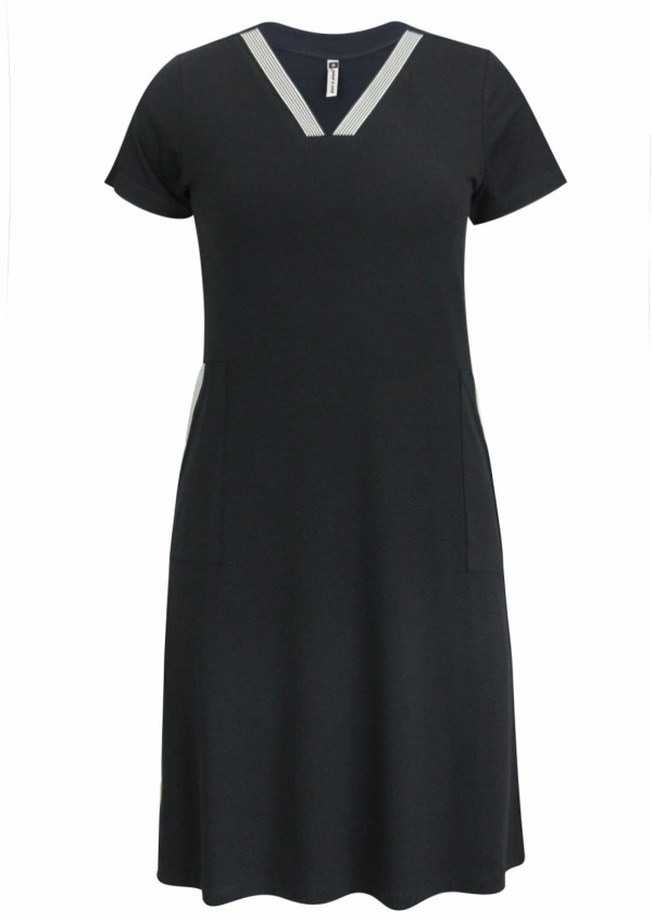 Vestido Básico Manga Curta Preto | Pau a Pique
