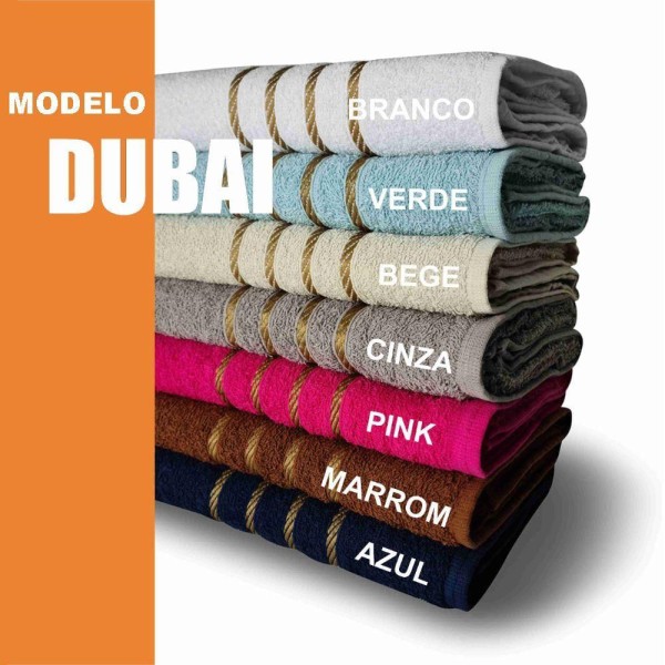 Encontraproduto.com.br - Toalha De Banho Grande Dubai 70x130cm 300g 100% Algodão - Bege Bege