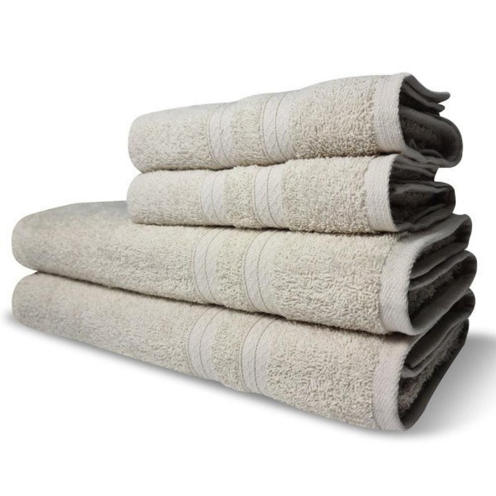 Encontraproduto.com.br - Jogo de Toalhas Lisboa 4 Pçs - 2 Banho e 2 Rosto 430g/m² 100% Algodão Bege