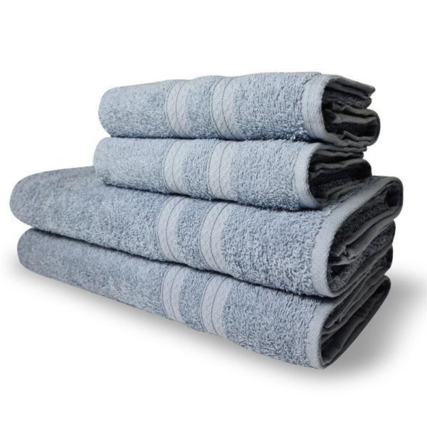 Encontraproduto.com.br - Jogo de Toalhas Lisboa 4 Pçs - 2 Banho e 2 Rosto 430g/m² 100% Algodão Azul