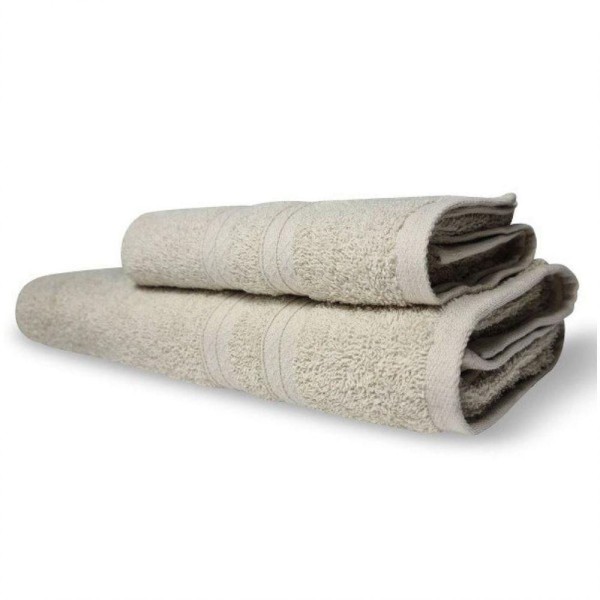 Encontraproduto.com.br - Jogo 2 Toalhas Lisboa 1 Banho 1 Rosto Grossa 100% Algodão 430g/m² Bege