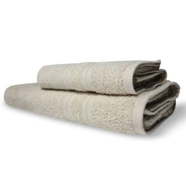 Encontraproduto.com.br - Jogo 2 Toalhas Lisboa 1 Banho 1 Rosto Grossa 100% Algodão 430g/m² Bege