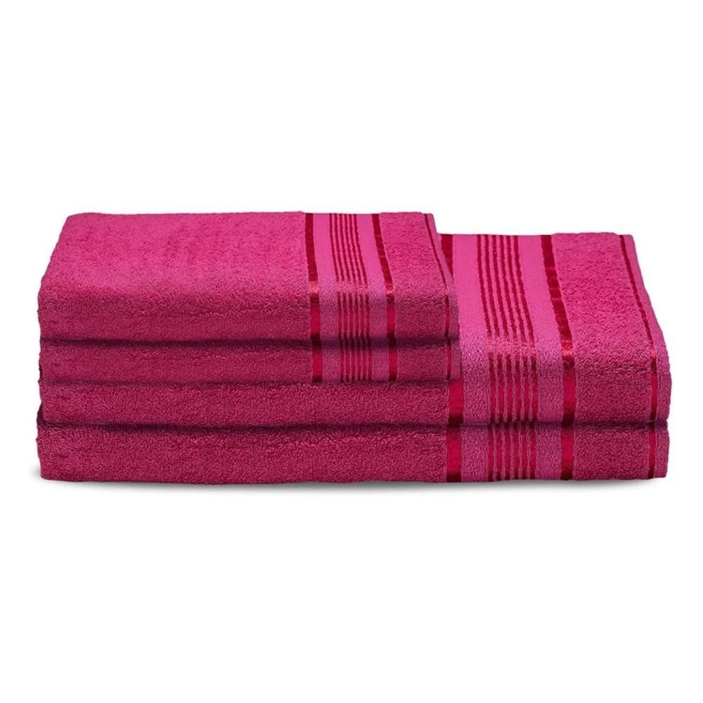 Encontraproduto.com.br - Jogo de Toalhas Gigantes 2 Banho 2 Rosto Egito 100% Algodão Rosa