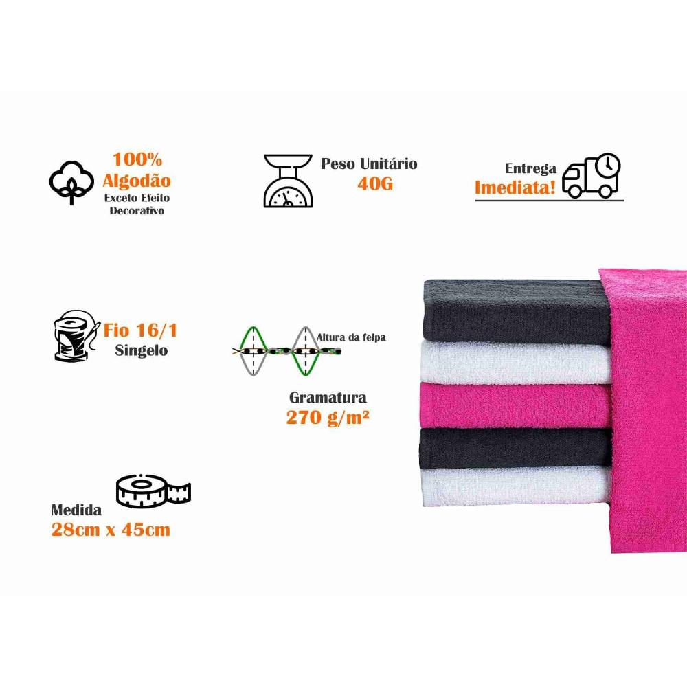 Encontraproduto.com.br - Kit 10 Toalha de Manicure e Pedicure 28x45cm Salão Beleza P/unha Rosa