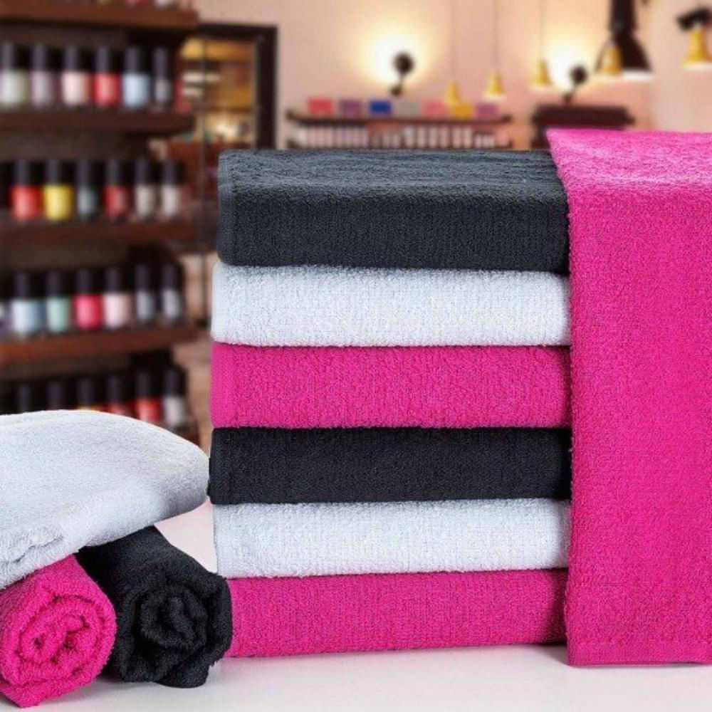 Encontraproduto.com.br - Kit 10 Toalha de Manicure e Pedicure 28x45cm Salão Beleza P/unha Rosa