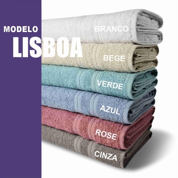 Encontraproduto.com.br - Kit 8 Toalhas De Banho Lisboa 100% Algodão 430g/m 80x150cm Azul Claro