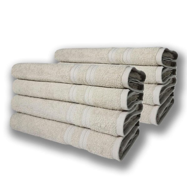 Kit 8 Toalhas de Banho Lisboa 100% Algodão 430g/m 80x150cm Bege