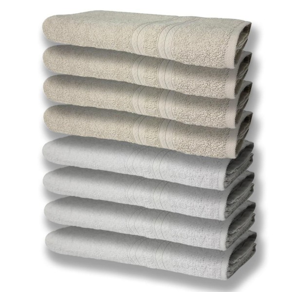 8 Toalhas Grande E Grossa 4 Branco 4 Bege