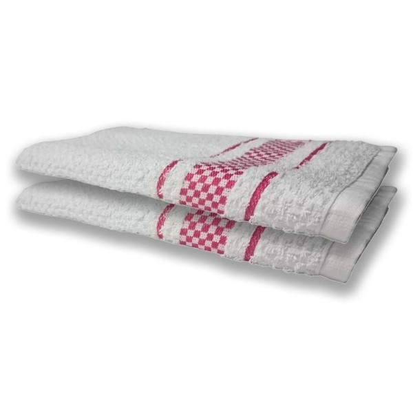 Encontraproduto.com.br - 2 Panos De Prato Atoalhado Felpudo 370g/m² Premium Rosa