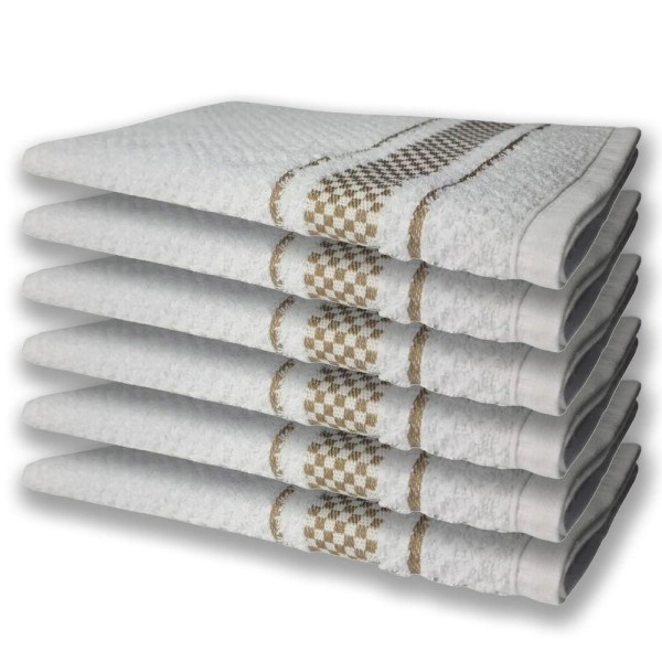 Encontraproduto.com.br - 12 Panos De Prato Atoalhado Felpudo Premium Marrom