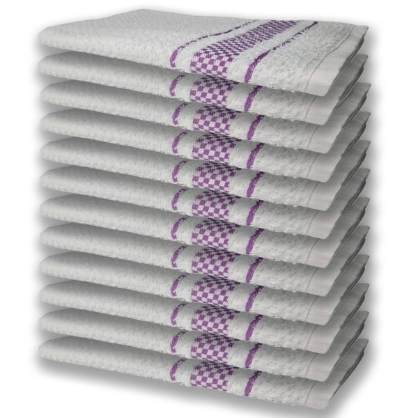 Encontraproduto.com.br - 12 Panos de Prato Atoalhado Felpudo Premium Lilás