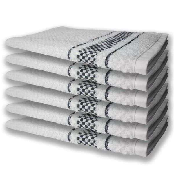 Encontraproduto.com.br - 12 Panos de Prato Atoalhado Felpudo Premium 6 Preto 6 Marrom