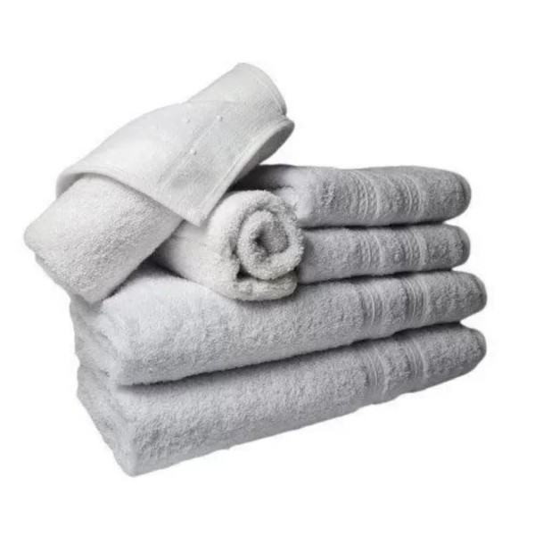 Encontraproduto.com.br - Jogo Toalhas 2 Banhos 2 Rostos 2 Pisos Grande Grossa Branco