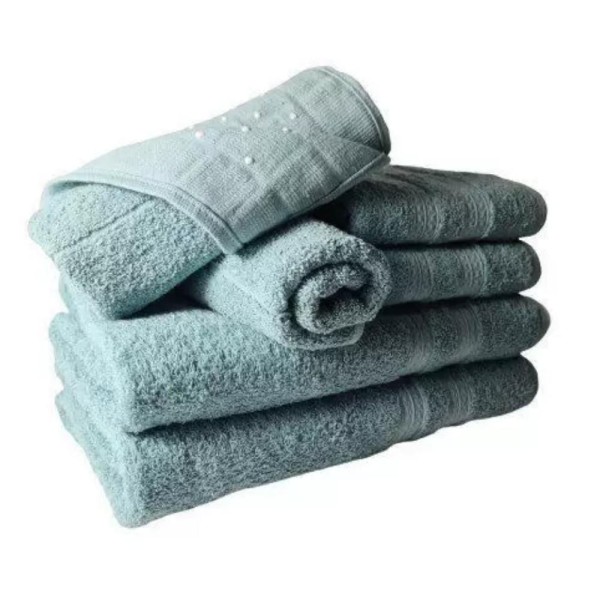 Encontraproduto.com.br - Jogo de Toalhas 6 Banhos 6 Rostos 6 Pisos Grande Grossa AZ+RE+VD