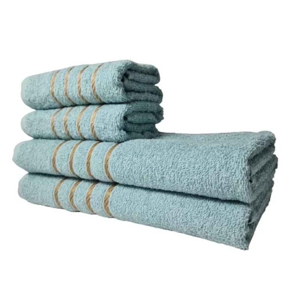 Encontraproduto.com.br - 2 Jogos De 4 Toalhas 4 Banho 4 Rosto Montreal 100% Algodão Verde Claro