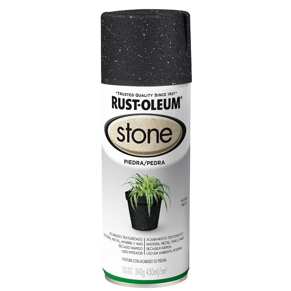 Encontraproduto.com.br - Tinta Spray Stone Pedra Preto 340g Viapol