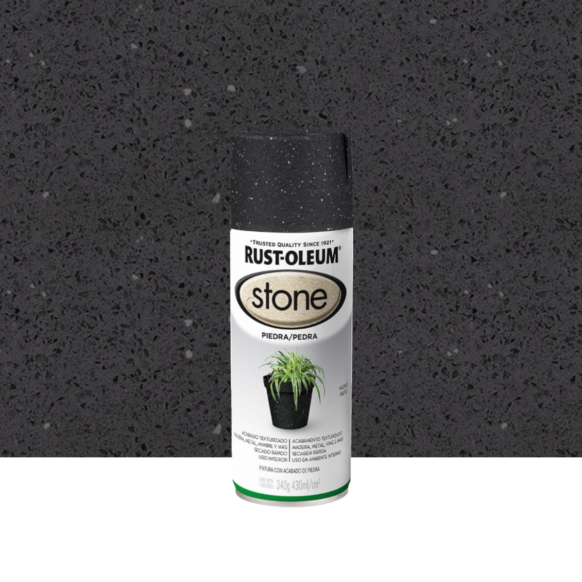 Encontraproduto.com.br - Tinta Spray Stone Pedra Preto 340g Viapol