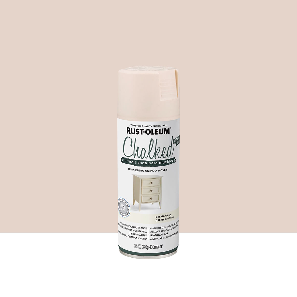 Encontraproduto.com.br - Tinta Spray Chalked Giz Creme 340g Viapol