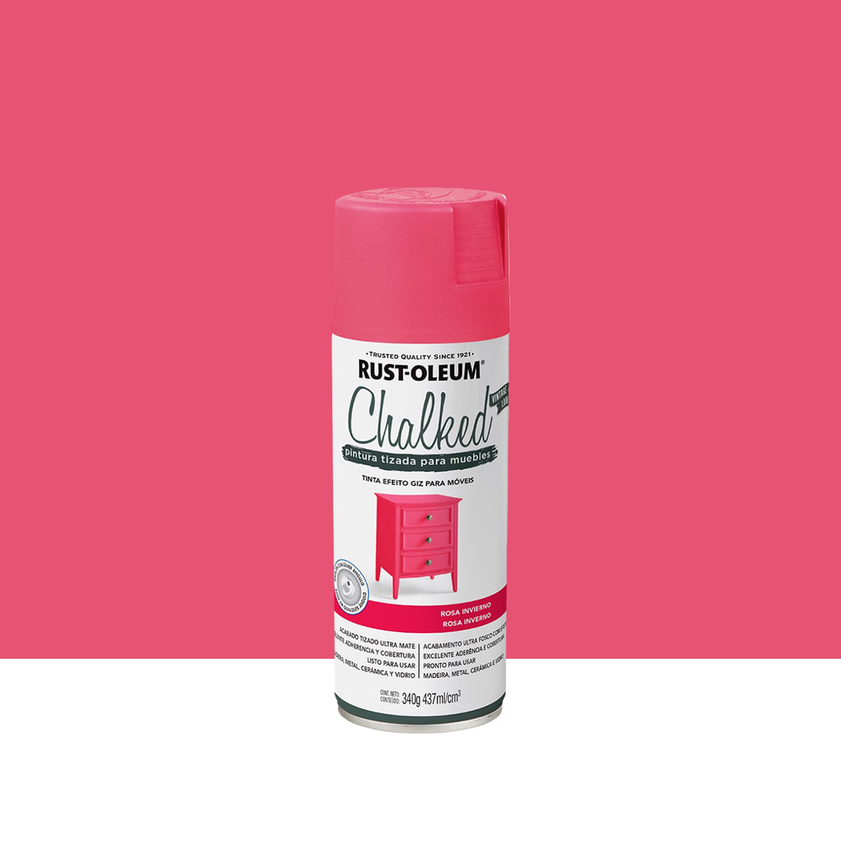 Encontraproduto.com.br - Tinta Spray Chalked Rosa Inverno 340g Viapol
