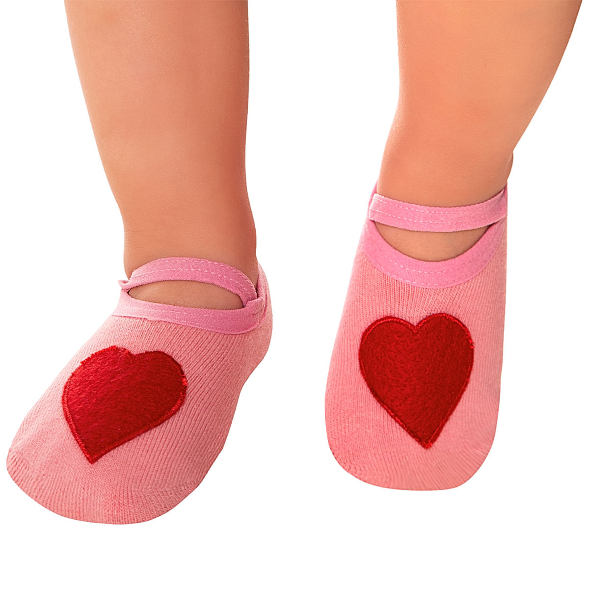 Meia Sapatilha para bebê Coração - Leke