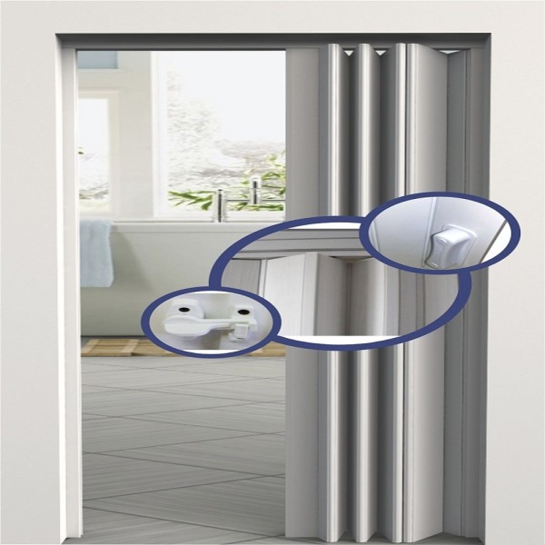 Porta Sanfonada em Pvc Practice 90x210cm Cinza Vitesse