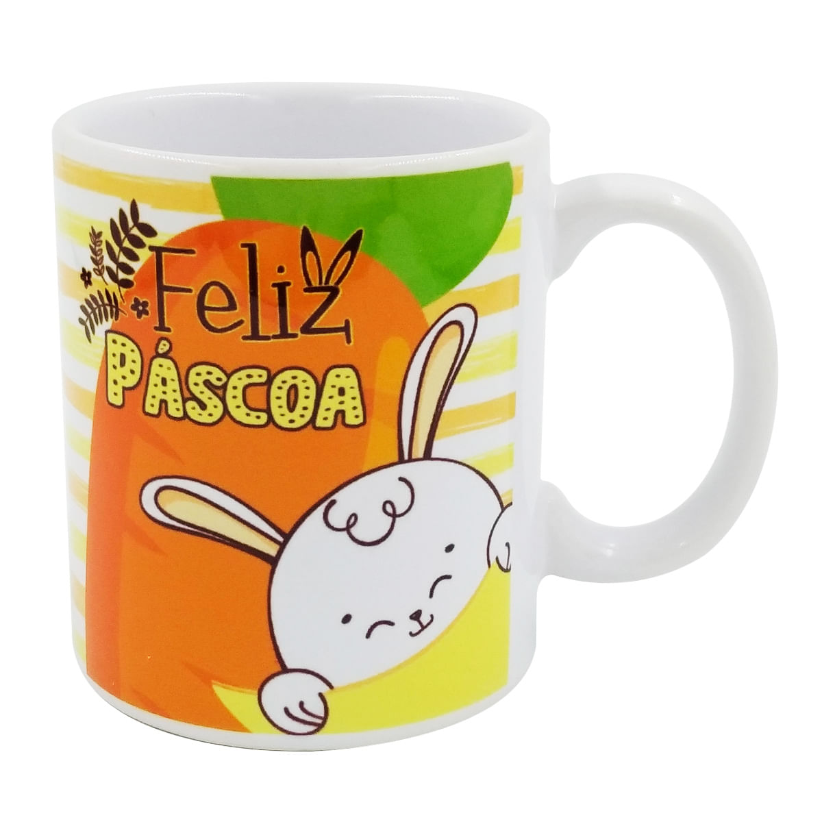 Caneca Feliz Páscoa 325ml em Cerâmica Mark Presentes