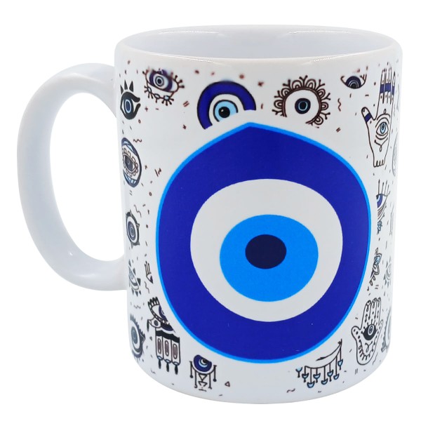 Encontraproduto.com.br - Caneca Olho Grego 325ml em Porcelana Mark Presentes