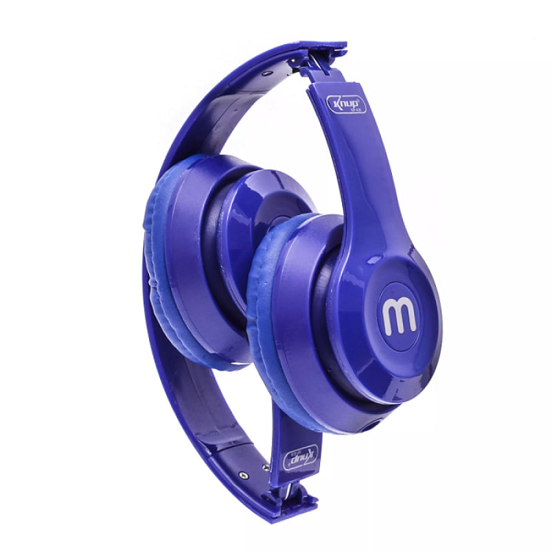 Encontraproduto.com.br - Fone de Ouvido Dobravel com Microfone P2 KNUP AZUL