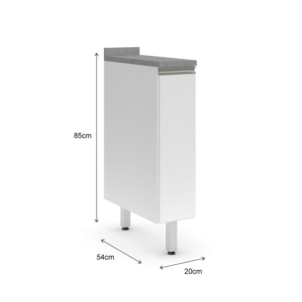 Encontraproduto.com.br - Balcão Mila Com Tampo 1 Porta 20cm -