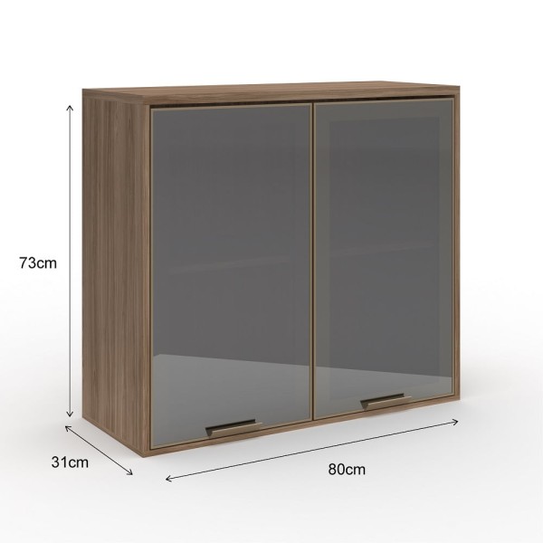 Encontraproduto.com.br - Armário Any Com Vidro Reflecta 2 Portas 80cm -