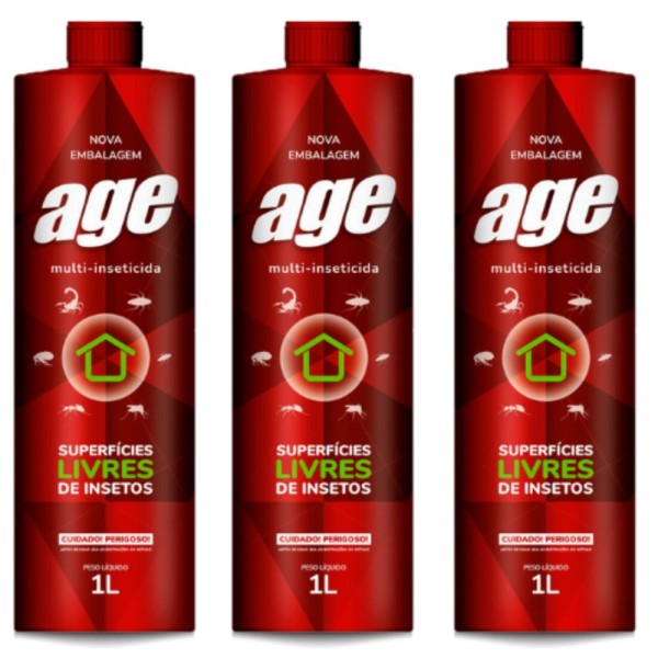 Encontraproduto.com.br - 03 Und Inseticida Age Multi Ação 1 Litro