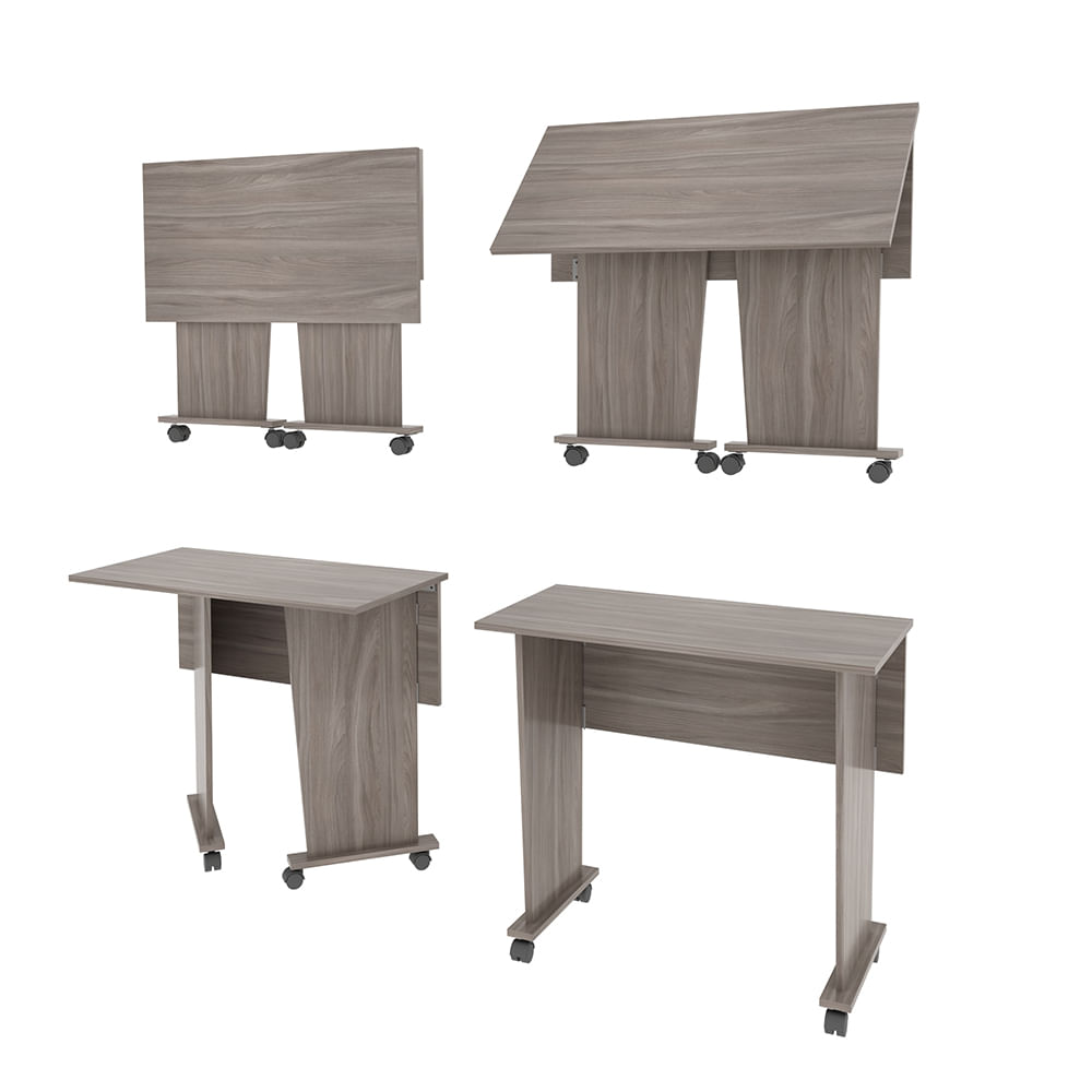 Encontraproduto.com.br - Mesa Para Computador Dobrável Osorno Com Rodízio -
