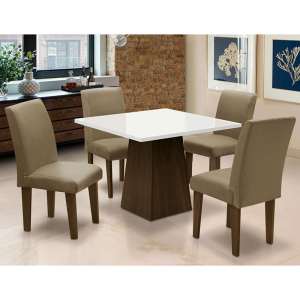 Conjunto Nobre De Mesa Para Sala De Jantar Com 4 Cadeiras -