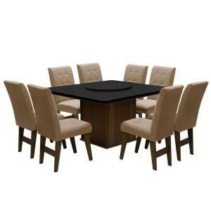 Conjunto De Mesa Para Sala De Jantar Com 8 Cadeiras Esparta-Dobue
