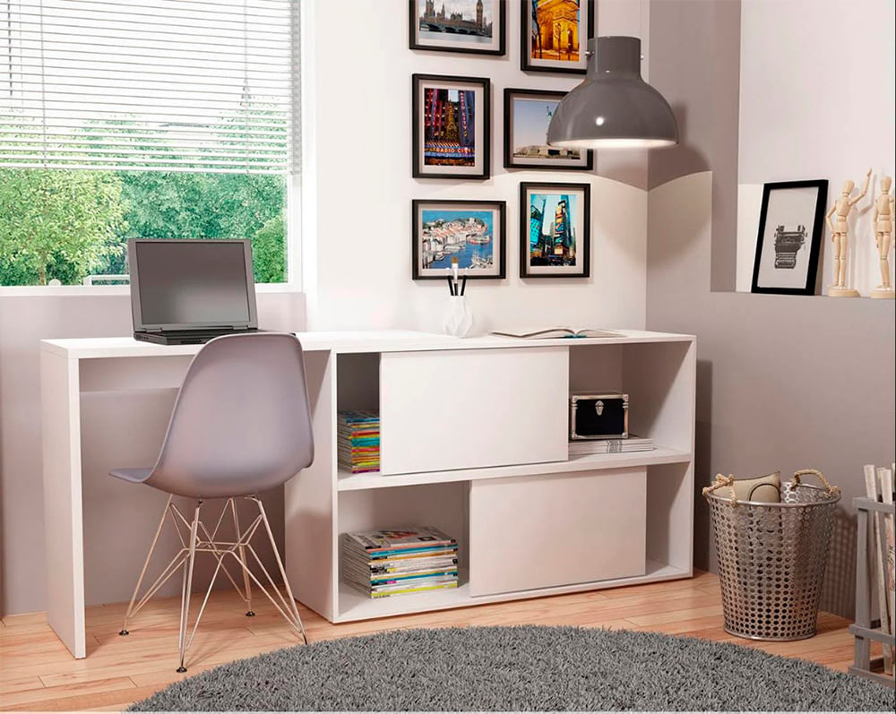 Mesa Para Computador Leeds Com 2 Portas -