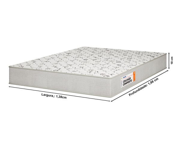 Encontraproduto.com.br - Colchão Casal Kwait Espuma D26 (1,38x1,88x18cm) -