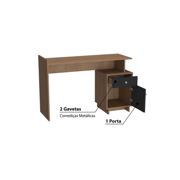 Encontraproduto.com.br - Escrivaninha Lisboa Com 1 Porta E 1 Gaveta -