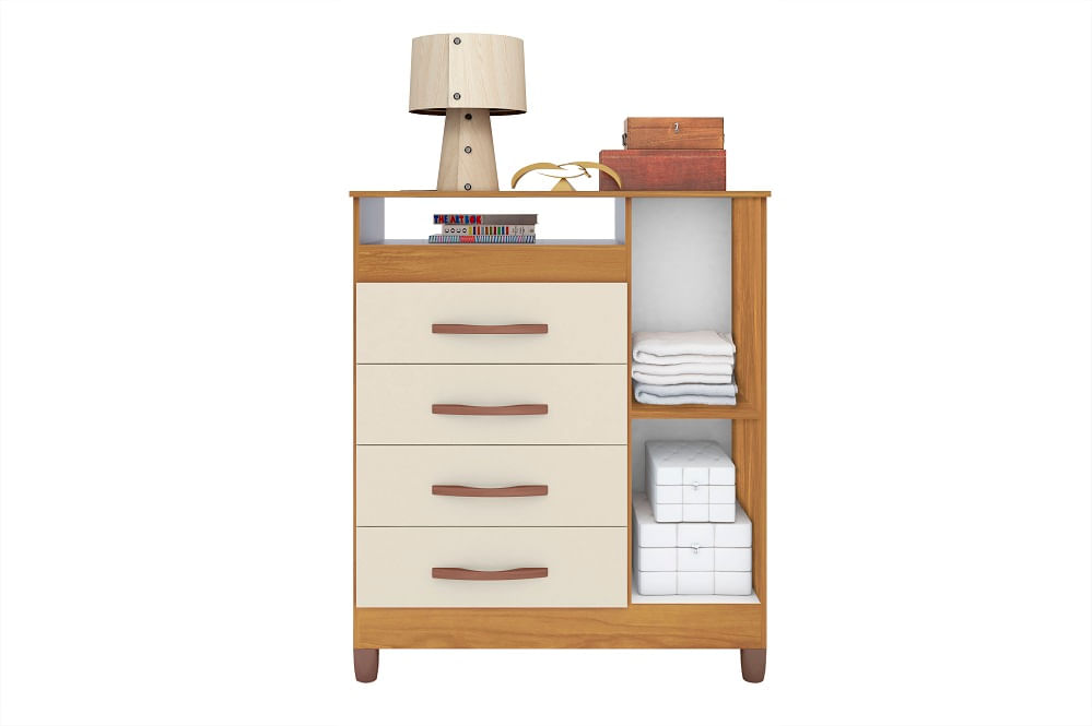 Encontraproduto.com.br - Cômoda Buritis 1 Porta E 4 Gavetas -