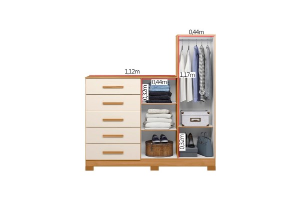 Encontraproduto.com.br - Cômoda Sapateira Fênix Com Espelho 2 Portas E 5 Gavetas -