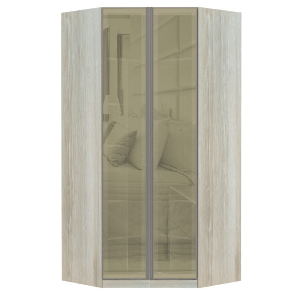 Encontraproduto.com.br - Módulo Closet Horizonte Com Vidro 2 Portas E 3 Gavetas 1,11m -