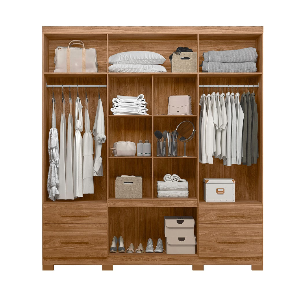 Encontraproduto.com.br - Guarda Roupa Casal Sacramento Com Espelho 8 Portas 4 Gavetas -