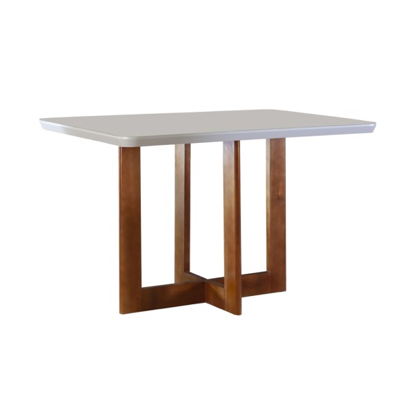 Mesa Retangular Talia Com Vidro Grafite 1,20m -