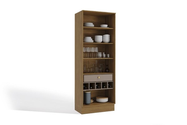 Encontraproduto.com.br - Cristaleira Cristal 2 Portas E 1 Gavetas 70cm -