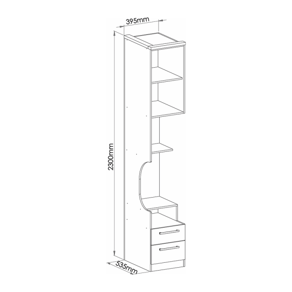 Encontraproduto.com.br - Módulo Serra 1 Porta E 2 Gavetas 40cm -