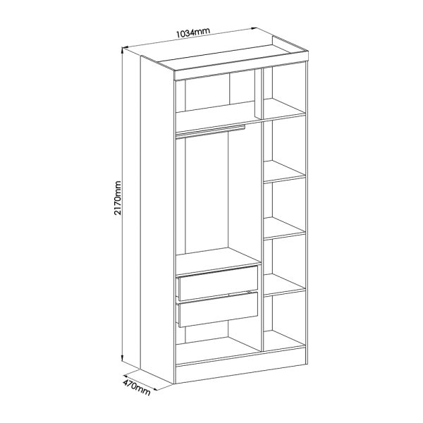 Encontraproduto.com.br - Módulo Gava 3 Portas E 2 Gavetas 1,03m -